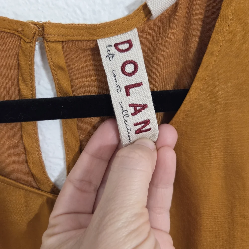 Anthropologie Dolan Mustard Puff Sleeve Top - Picture 7 of 14